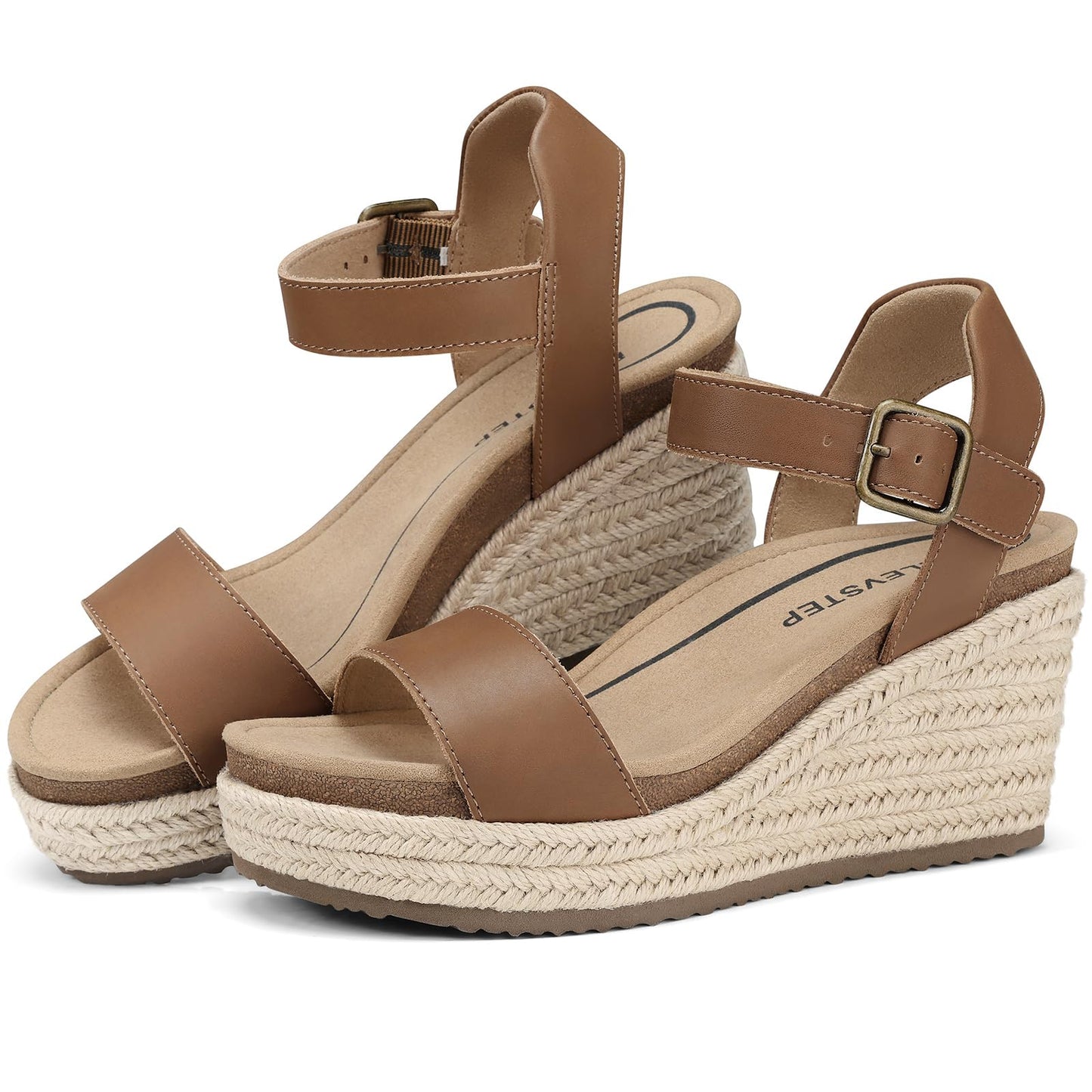 Women's Orthopedic Wedge Sandals: Arch Support Genuine Leather Platform Espadrilles - Comfortable Open Toe Casual Summer Sandals