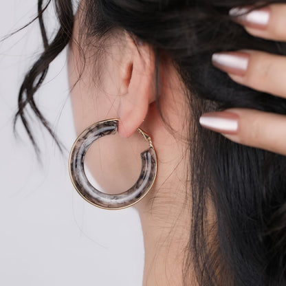 Chunky Gold Resin Hoop Earrings Leverback Statement Huggie Hoops Dangle Drop Dressy Earring Prom Festival Vacation Jewelry for Women
