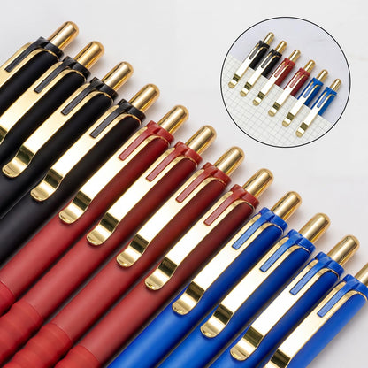 Linbsunne Ballpoint Pens Black Medium Point 1mm with Super Soft Grip Ball Point Pen for Men Women Retractable(style2, 12 pcs)