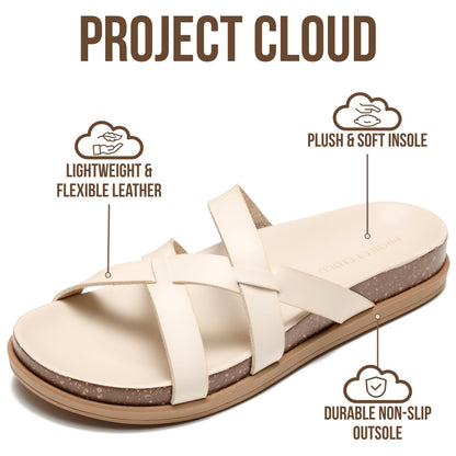 Project Cloud Summer Slides for Women 2026 with Plush and Soft Insole Womens Sandals Comfortable - Non-Slip and Lightweight Sandals Women Footwear