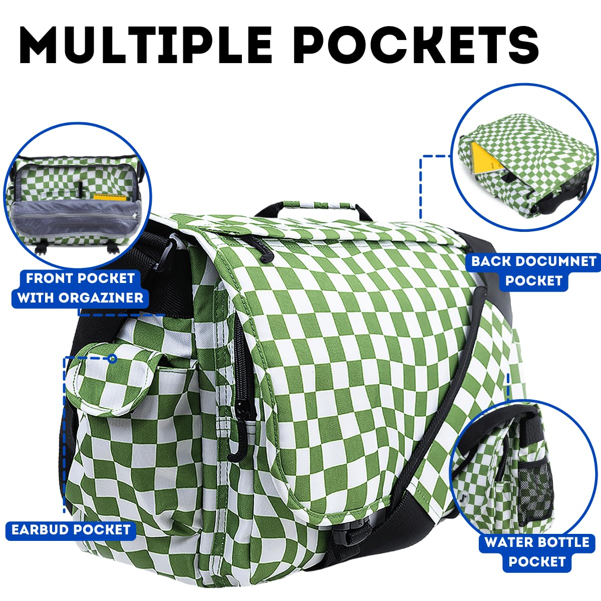 J World New York Thomas Laptop Messenger Bag for Women & Men. Kids Computer Bookbag