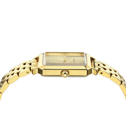 Roberto Marino RM1982 Women’s Luxury Watch Rectangular Gold – Japanese Quartz Movement, Vintage Stainless Steel Design, Silver Dial, Elegant Dress Timepiece, 3ATM Water Resistant – Reloj para Mujer