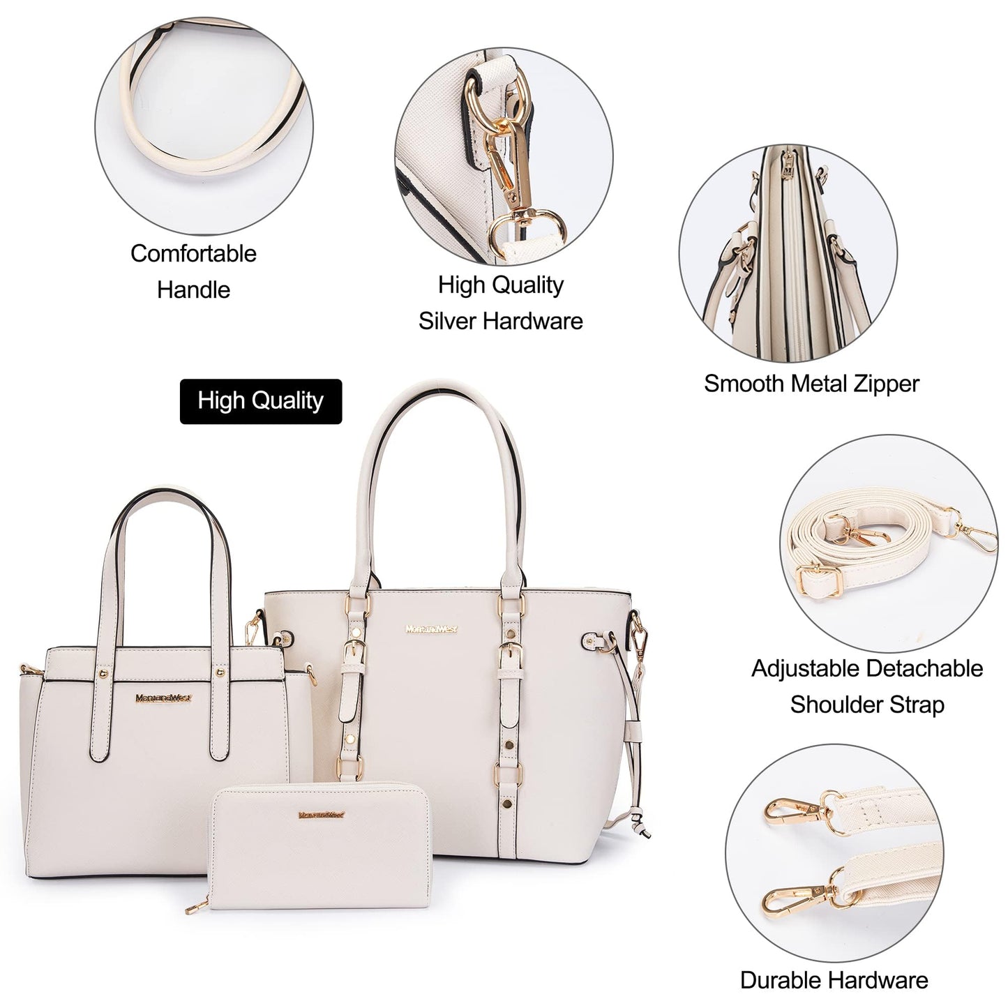 Montana West 3PCS Purses for Women Tote Bag and Wallet Set Shoulder Satchel Handbags