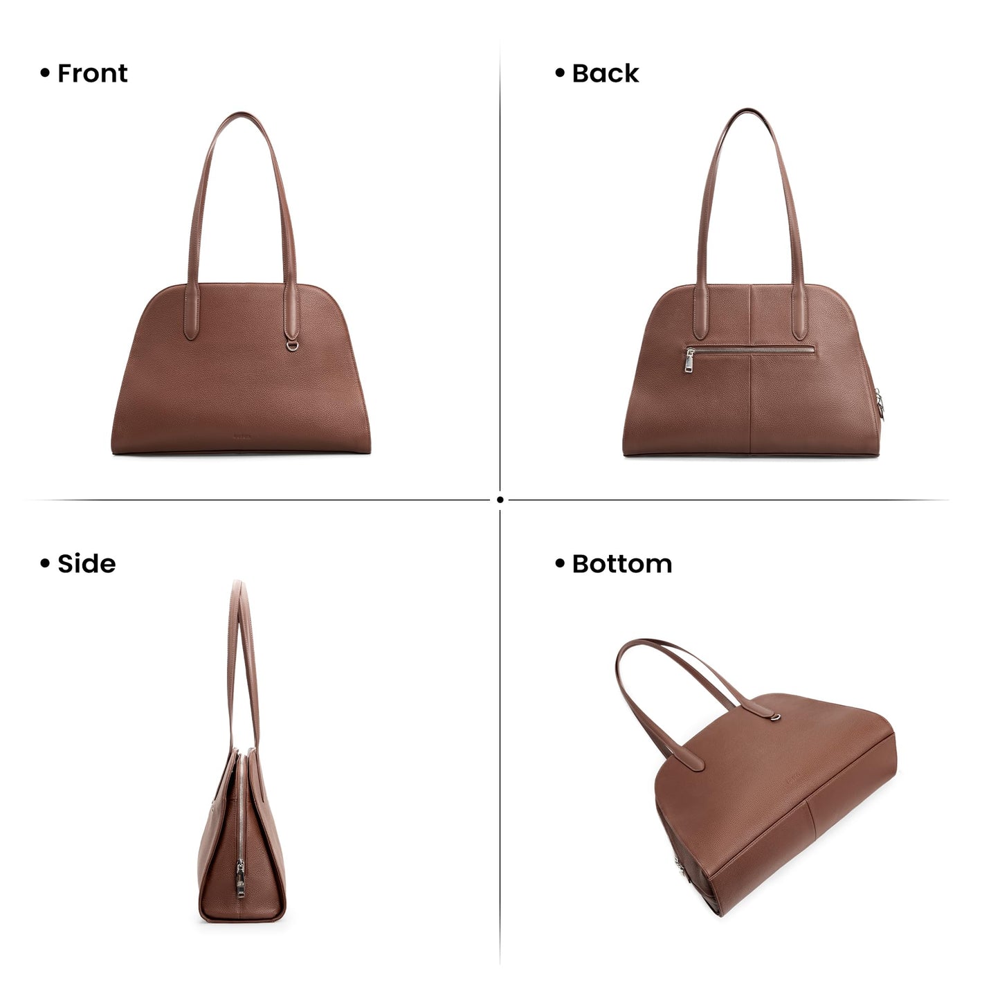 befen Genuine Leather Tote Bag for Women Work, Women's Leather Shoulder Bags Purses Satchel Handbags with Laptop Compartment