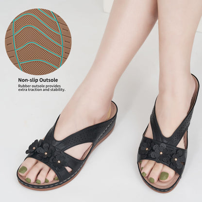 Sandals for Women Wedge Shoes: Slip On Dressy Summer Comfortable Slides Sandals 2026 Casual Memory Foam Platform Shoes