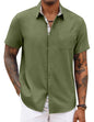 COOFANDY Men's Button Down Shirts Short Sleeve Casual Summer Beach Vacation Wedding Shirt with Pocket