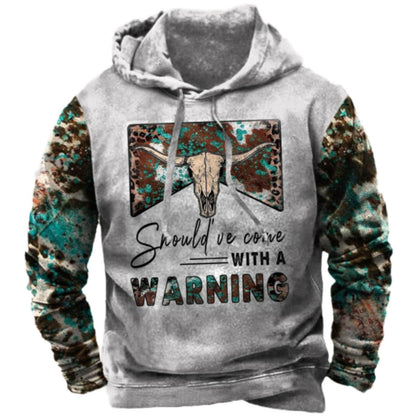Men's Hooded Sweatshirt American Flag Print Long Sleeve Pullover Sweatshirt Vintage Tribal Aztec Graphic Hoodie Tops