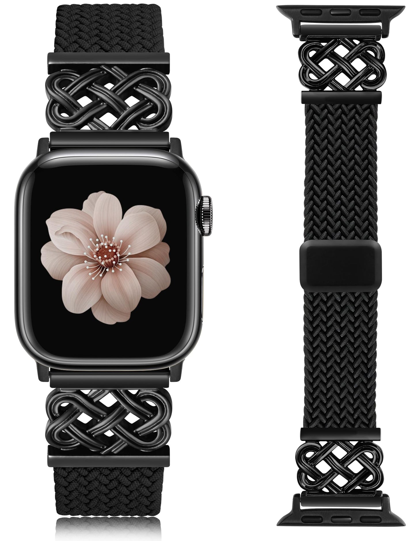 TOYOUTHS Braided Magnetic Band Compatible with Apple Watch Bands 38/40/41/42/44/45/46/49mm Women Men, Dressy Celtic Metal Stretchy Elastic Strap for iWatch Series 11 10 9 8 7 6 5 4 SE/Ultra 3 2 1