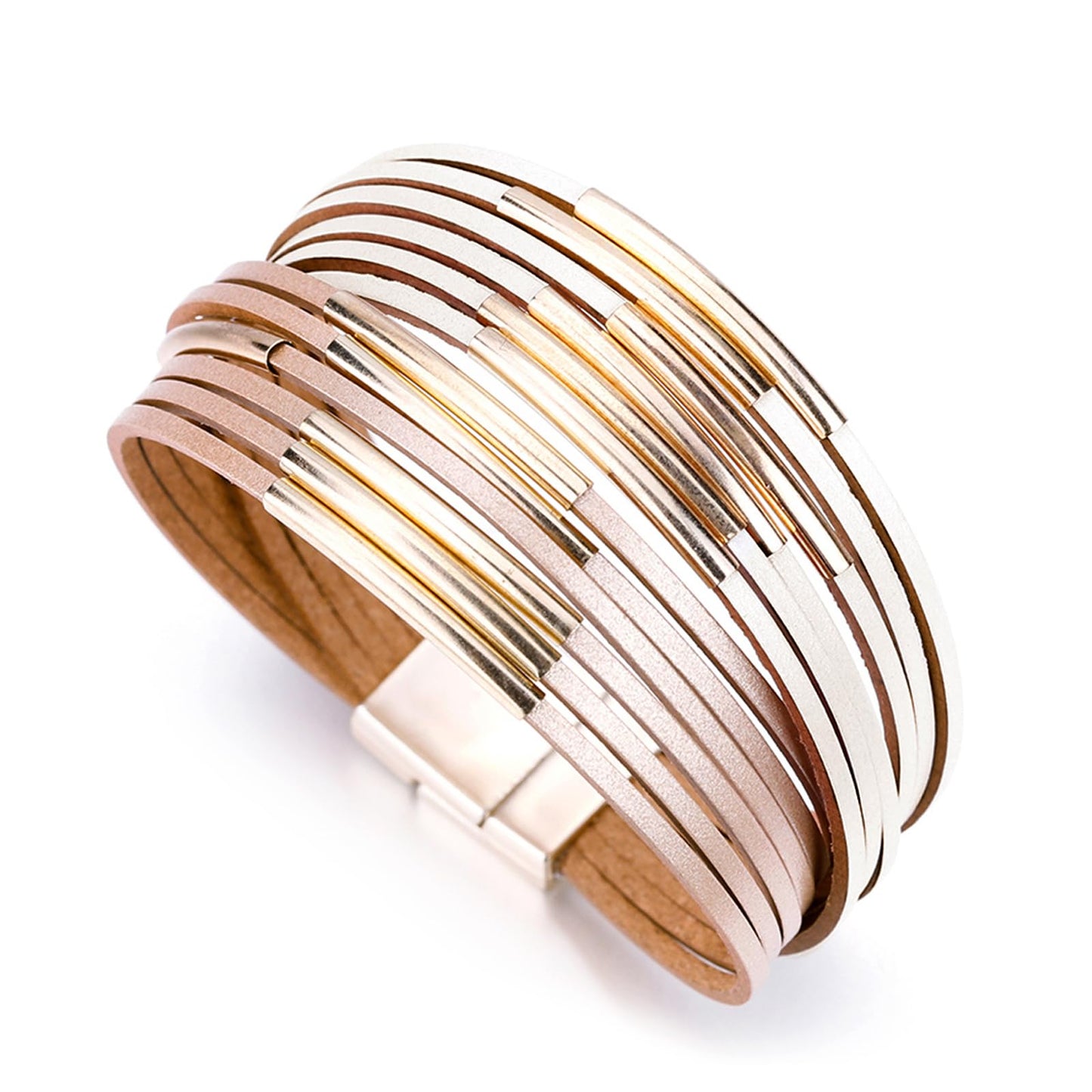Fesciory Leather Wrap Bracelets for Women, Boho Western Layered Jewelry | Layered leather cuff bracelets, Easy on and off, Boho western style, Daily wear, Gift for women