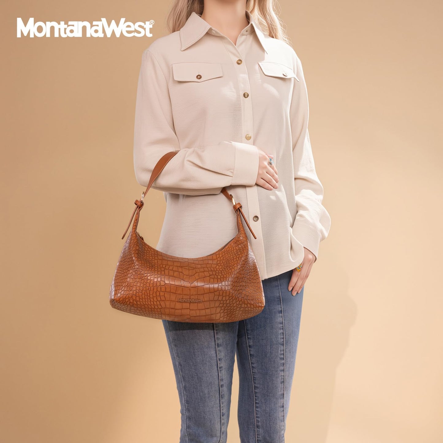 Montana West MEDIUM Shoulder Purses for Women Crescent Hobo Bags Trendy Purses