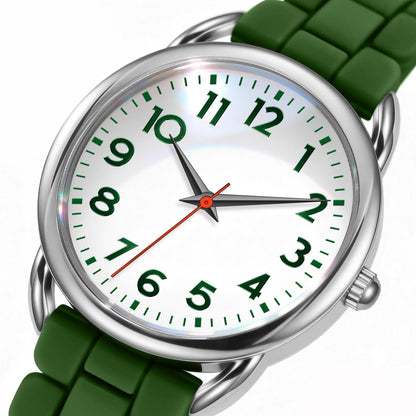 Bisley 35MM Watches for Women Big Face Easy Reader Silicone Strap Water Proof
