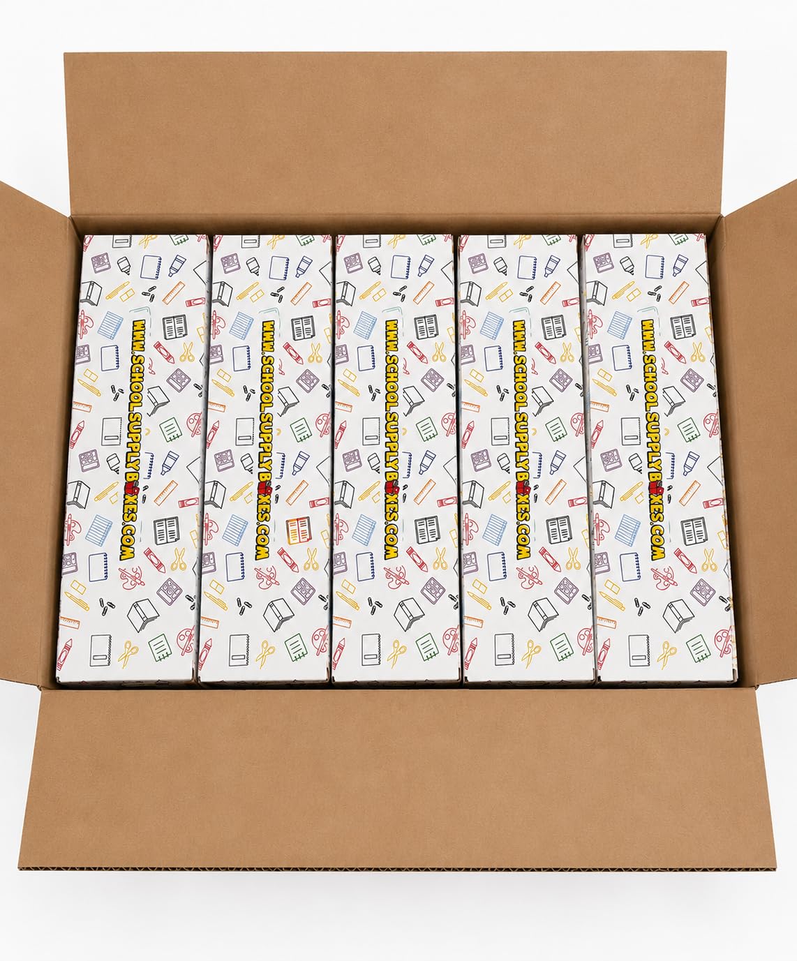 Back to School Supply Box Grades K-5 - School Supply Boxes - 32 Piece School Supplies Kit Includes Markers, Crayons, Pencils, Scissors, Folders, Glue Sticks, Notebook, and Composition Book