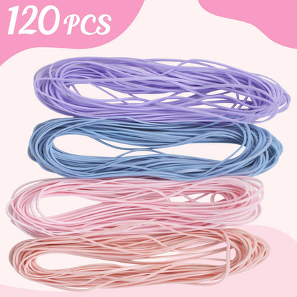 KJAHLAL Large Heavy Duty Rubber Bands - 120 Pcs, 7x1/8 Inches, Assorted Colors, Office & Home Use