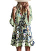 Opemiby Summer Dresses for Women 2026 Flowy Ruffle 3/4 Sleeve V Neck Tiered Casual Babydoll Boho Beach Mini Dress