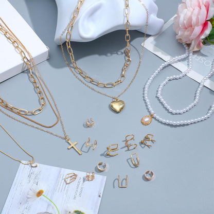 NEWITIN 69 Pieces Gold Jewelry Set for Women Fashion Costume Jewelry Gold Plated Necklace Bracelet Earrings Set for Women