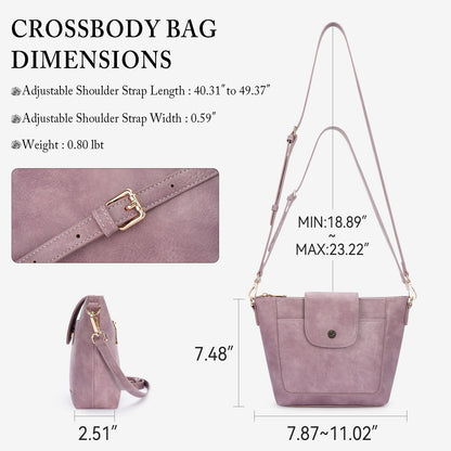 Crossbody Purses for Women Vegan Leather Small Crossbody Bags with Adjustable Strap Lightweight Travel Shoulder Bag