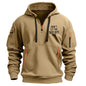 RTTUIOP Hoodies for Men Quarter Zip Pullover Tactical Sweatshirt Vintage Long Sleeve Casual Fashion Hoodie With Pockets