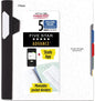 Five Star Advance Spiral Notebook + Study App, 5 Subject, College Ruled Paper, 8-1/2" x 11", 200 Sheets, Spiral Guard, Movable Tabbed Dividers, Black (73144)