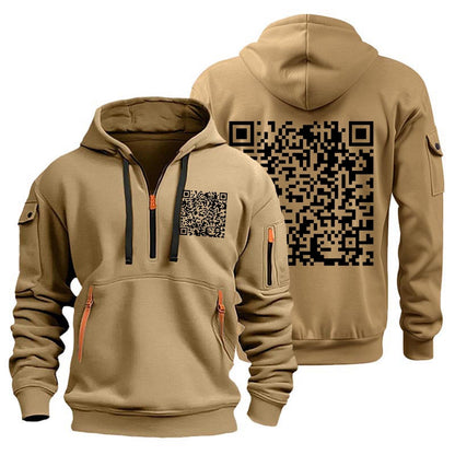 RTTUIOP Hoodies for Men Quarter Zip Pullover Tactical Sweatshirt Vintage Long Sleeve Casual Fashion Hoodie With Pockets