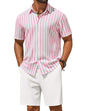 COOFANDY Men's 2 Piece Outfit Casual Short Sleeve Button Down Shirt and Beach Shorts Set Summer Vacation Outfits for Men