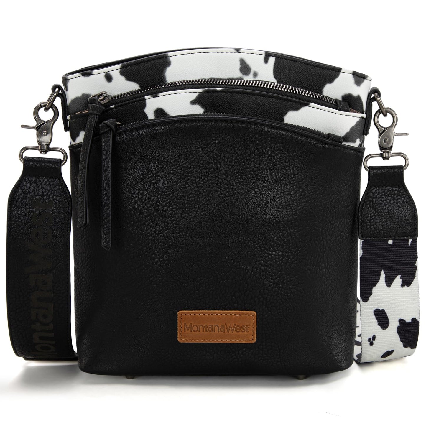 Montana West Multi Zip Pocket Crossbody Bag With Guitar Strap