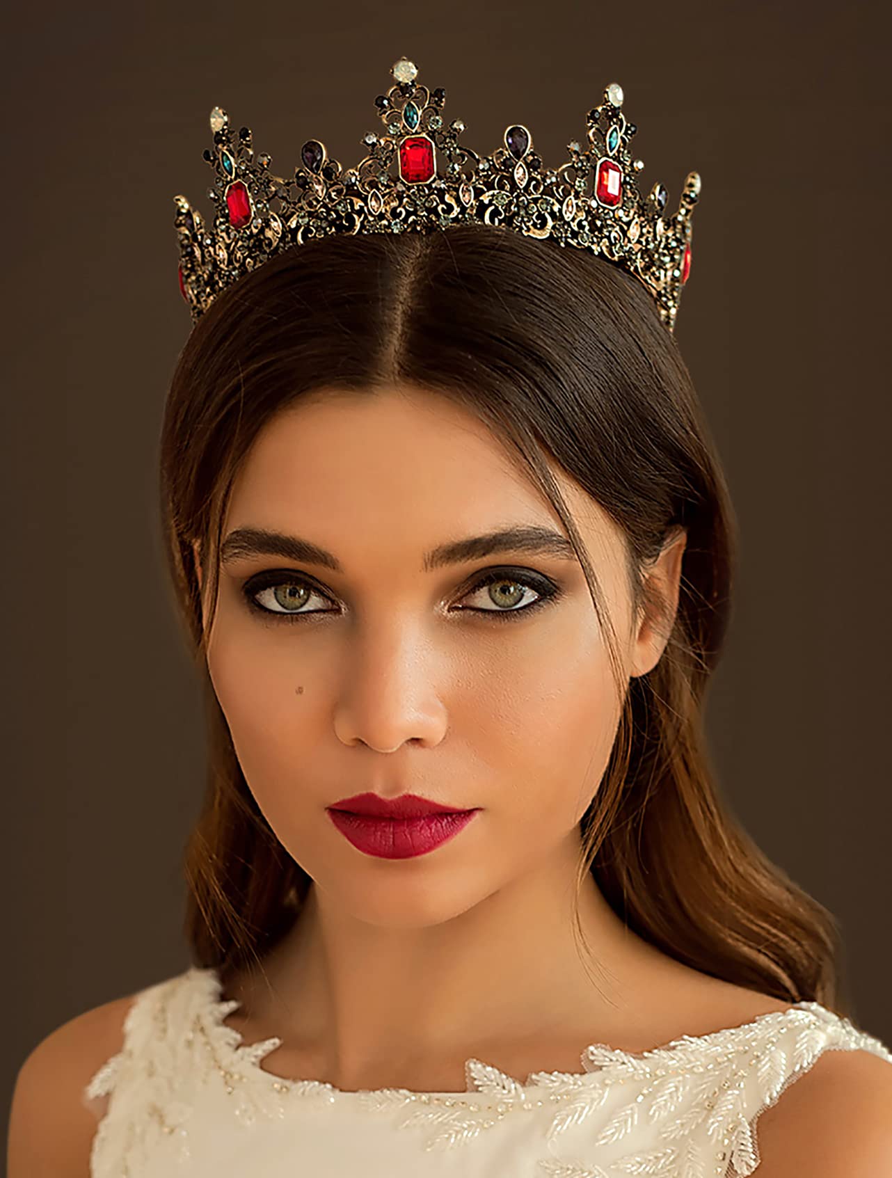 SWEETV Queen Crown for Women - Baroque Wedding Tiaras and Crowns,Jeweled Tiara Crown,Prom Birthday Halloween Hair Accessories
