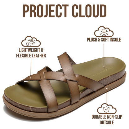 Project Cloud Summer Slides for Women 2026 with Plush and Soft Insole Womens Sandals Comfortable - Non-Slip and Lightweight Sandals Women Footwear