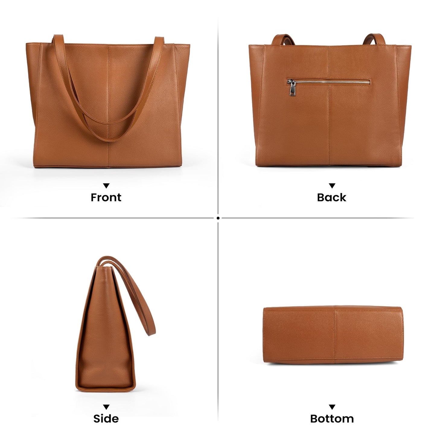 befen Genuine Leather Tote Bag for Women Work, Women's Leather Shoulder Bags Purses Satchel Handbags with Laptop Compartment