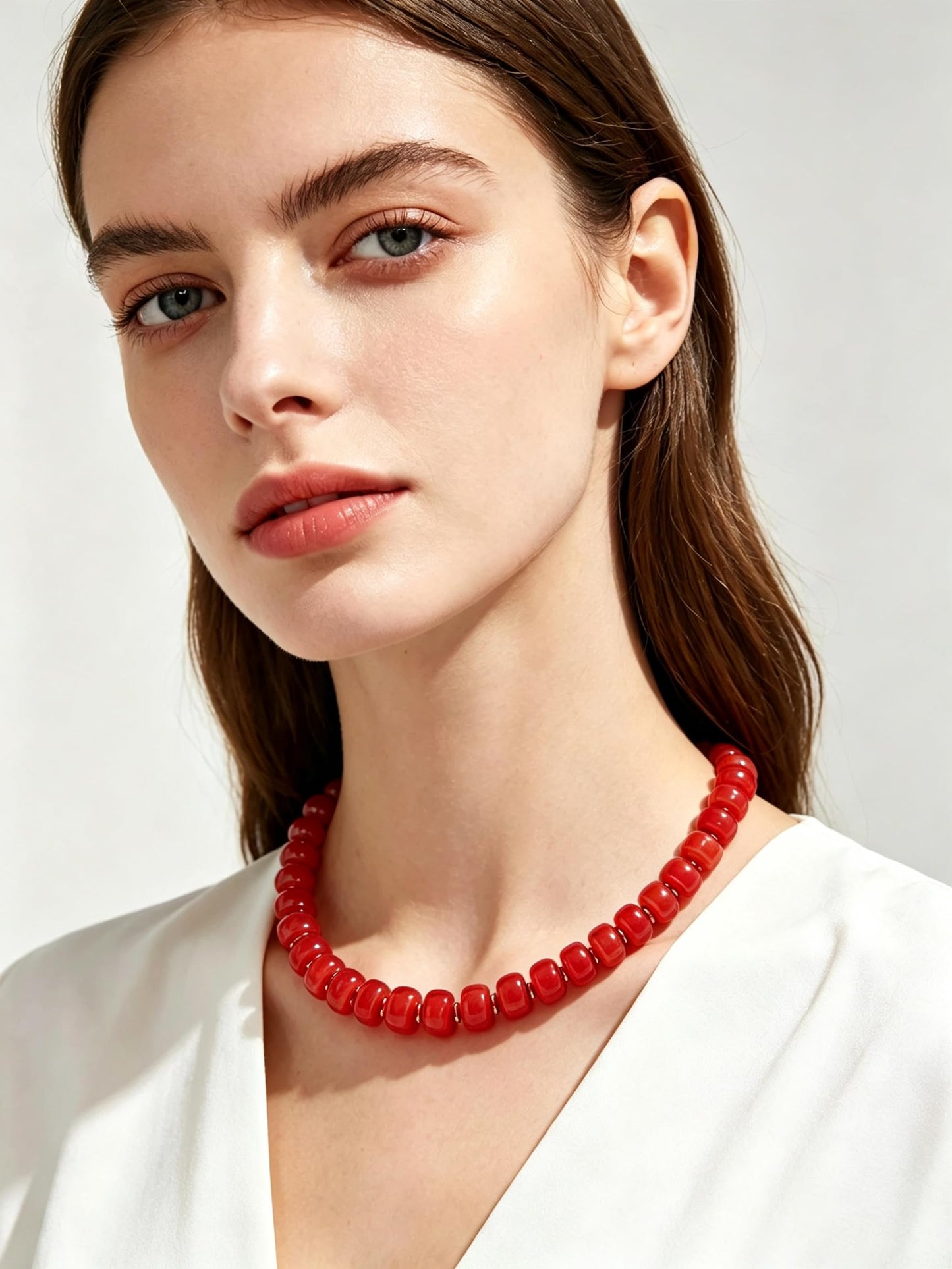 Chunky Beaded Choker Necklace for Women Summer Beach Acrylic Beads Necklaces Trendy Boho Statement Colorful Necklace Jewelry Accessories