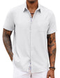 COOFANDY Men's Button Down Shirts Short Sleeve Casual Summer Beach Vacation Wedding Shirt with Pocket