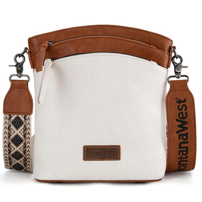 Montana West Multi Zip Pocket Crossbody Bag With Guitar Strap