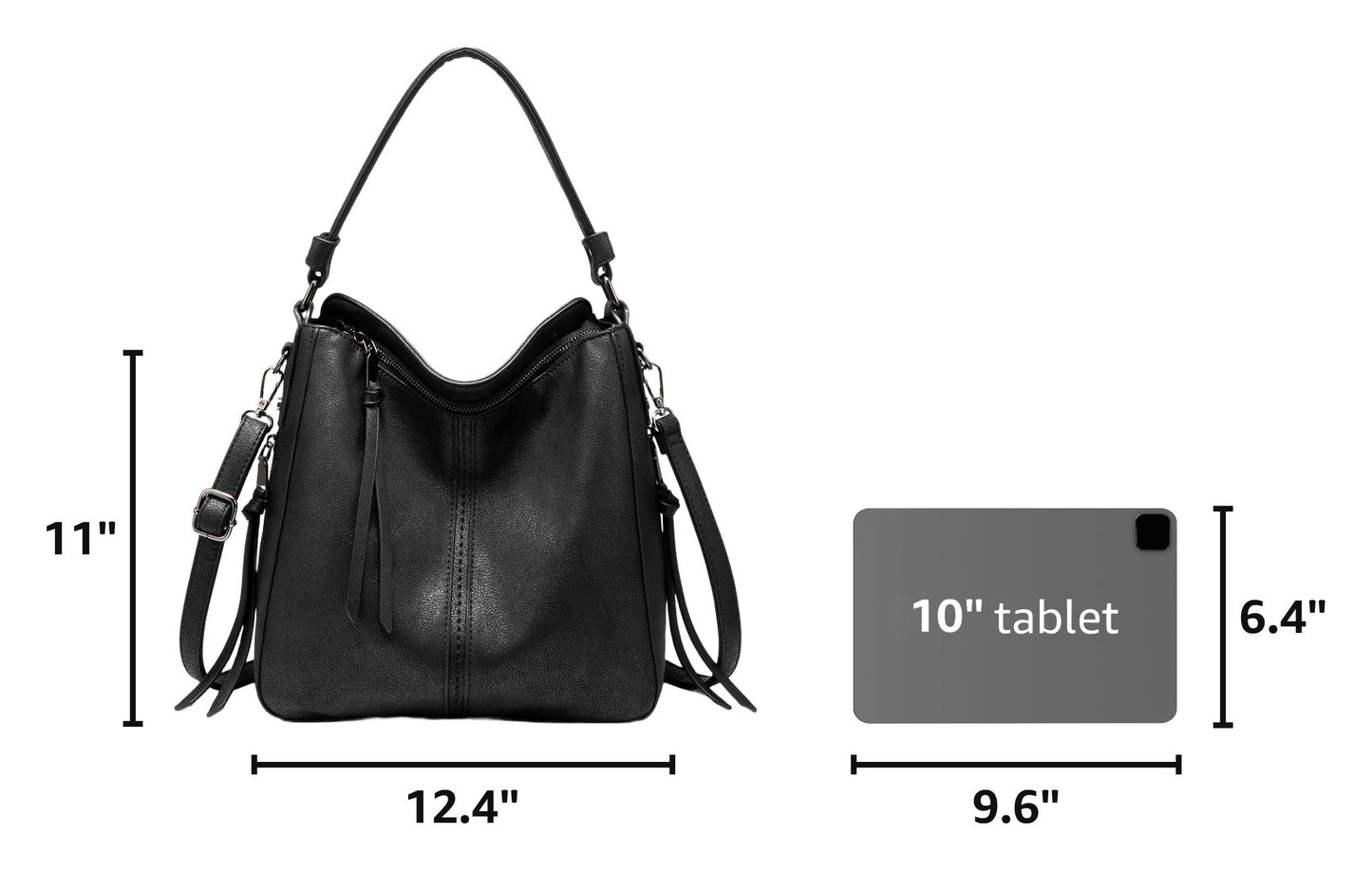Realer Hobo Crossbody Bags for Women Designer Faux Leather Hobo Handbags Retro Large Size Shoulder Bag Bucket Purse