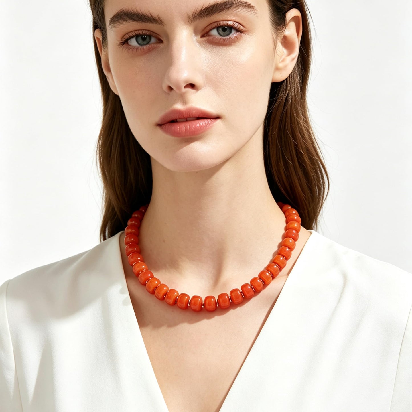Chunky Beaded Choker Necklace for Women Summer Beach Acrylic Beads Necklaces Trendy Boho Statement Colorful Necklace Jewelry Accessories