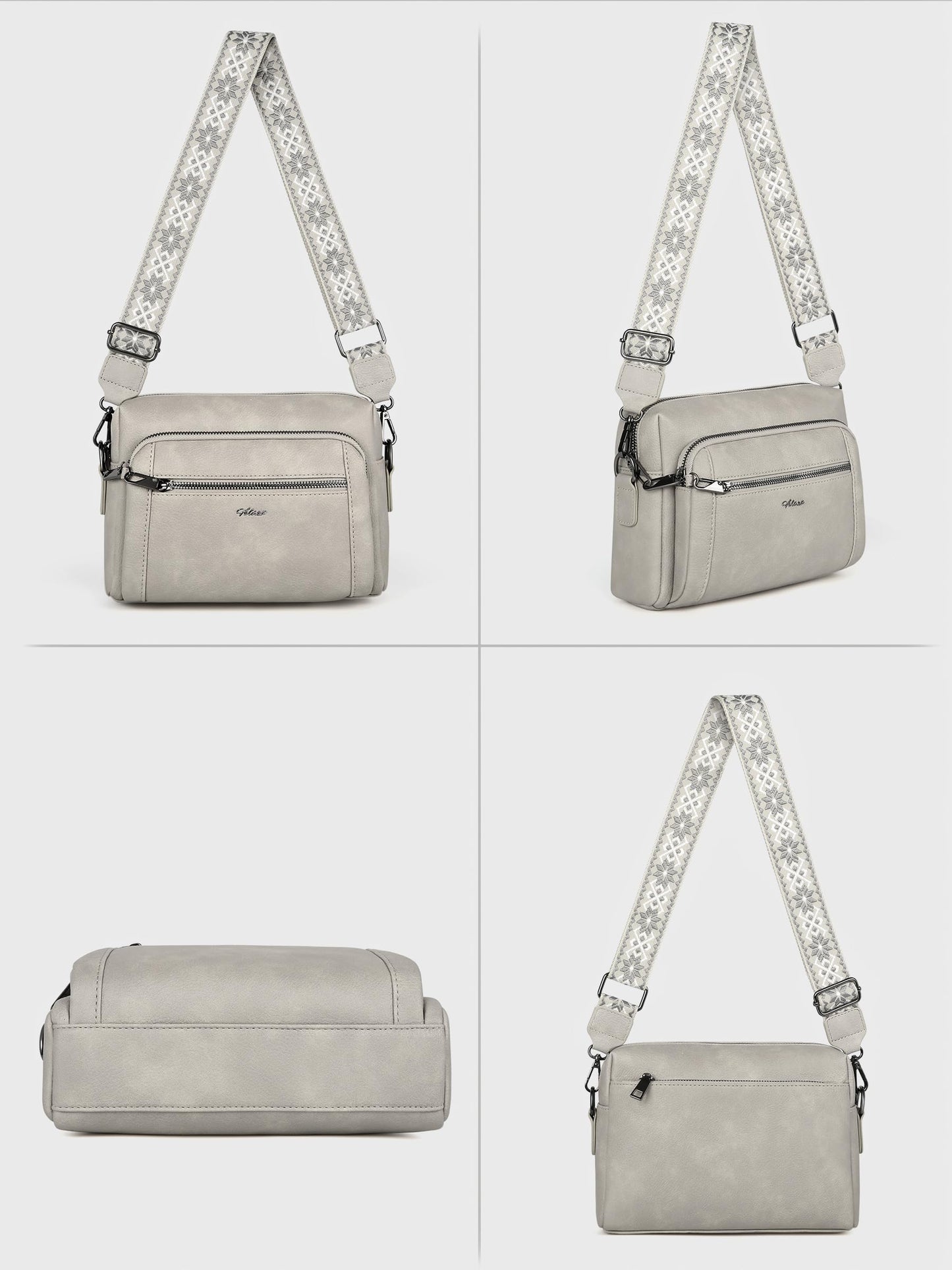 Small Leather Crossbody Bags for Women Anti theft Purses and Handbag Shoulder Hangbag with Wide Strap Tassel