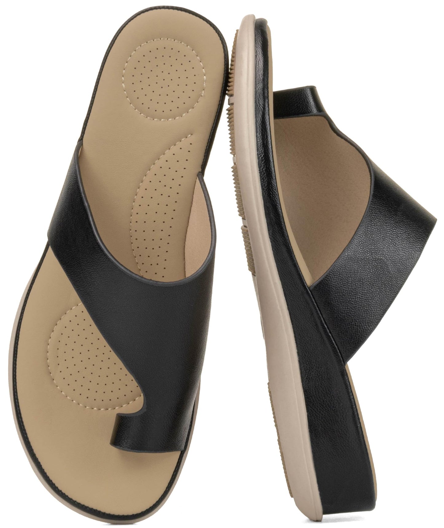 Women Pinch Toe Wedge Sandals Arch Support Slide Sandal | Comfortable Breathable Non Slip Dressy Slides Casual Slip On Shoes Walking Summer Vacation Outdoor
