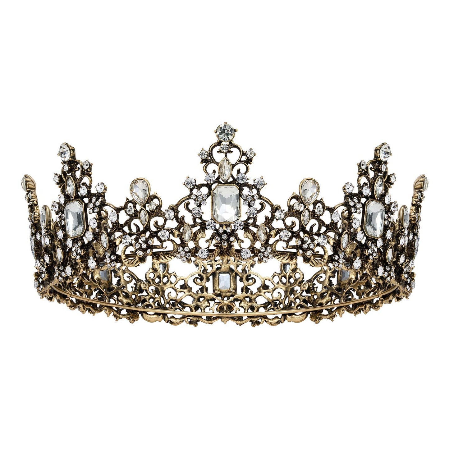 SWEETV Queen Crown for Women - Baroque Wedding Tiaras and Crowns,Jeweled Tiara Crown,Prom Birthday Halloween Hair Accessories