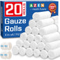 AZEN 25 Pack Gauze Rolls Bandages, 3 in x 4.1 Yards, Premium Medical Supplies & First Aid Supplies, Bandage Wrap Vet Wrap, Mummy Wraps