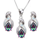 Jewelry Sets Australian Created Opal Necklace Earrings Jewelry for Mom