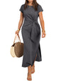 ANRABESS Womens Summer Maxi Dress Casual Crew Neck Tie Waist Split Wrinkle-Free Fit Long Fashion Vacation Dresses 2026 Spring