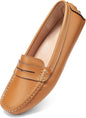 BEAUSEEN Women's Genuine Leather Penny Loafers Classic Driving Moccasins Casual Slip On Comfort Women Loafer Shoes