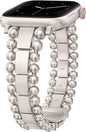 TOYOUTHS Beaded Bracelet Compatible with Apple Watch Bands 38/40/41/42/44/45/46/49mm Women, Dressy Fancy Stainless Steel Metal Elegant Jewelry Strap for iWatch Series 11 10 9 8 7 6 5 4 Ultra/SE 3 2 1