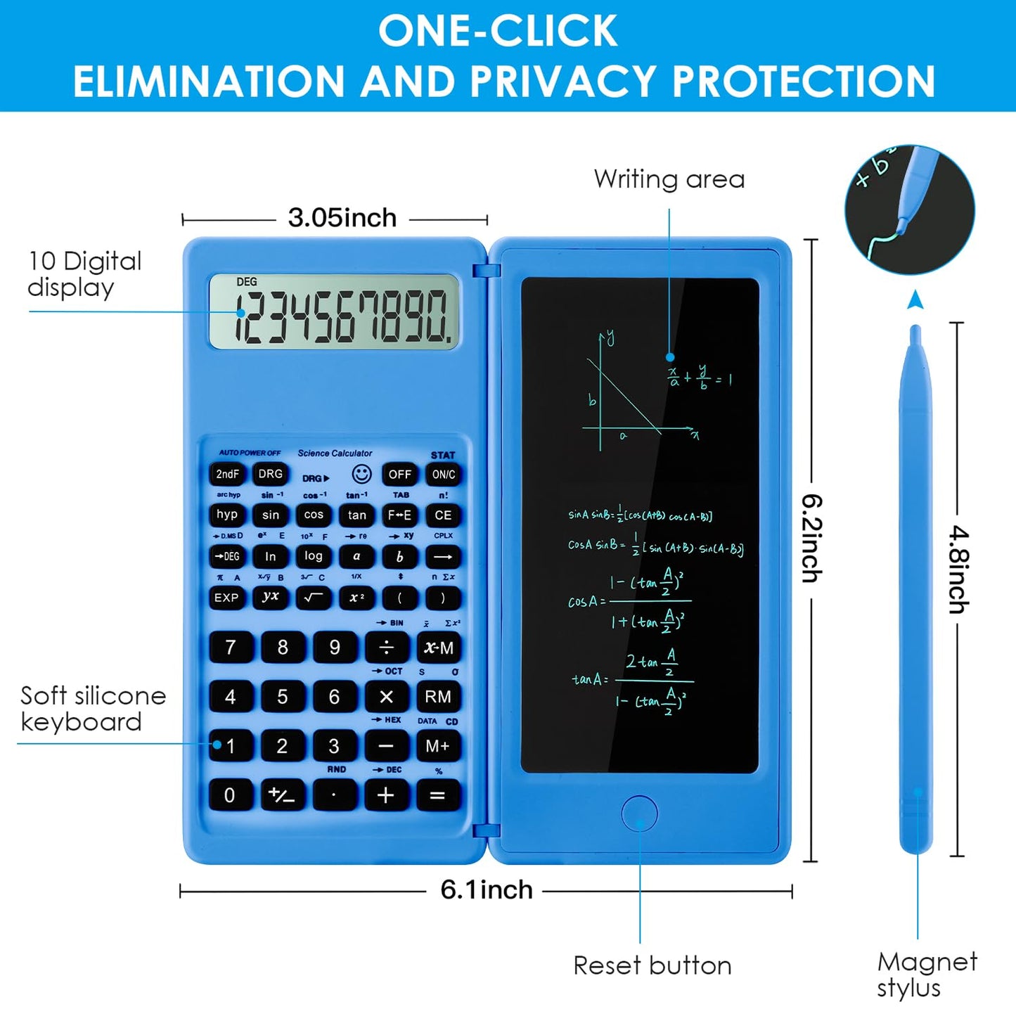 IPepul Scientific Calculators for Students, 10-Digit Large Screen, Math Calculator with Notepad, Classroom Must Haves for Middle High School Supplies & College (Black)