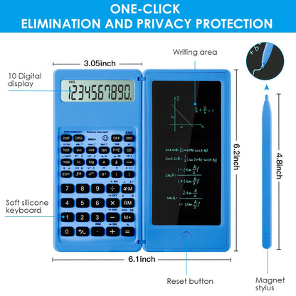 IPepul Scientific Calculators for Students, 10-Digit Large Screen, Math Calculator with Notepad, Classroom Must Haves for Middle High School Supplies & College (Black)