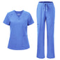 floralhue Scrubs for Women, V-Neck Straight Leg Pants with 12 Pockets | Slit Hem Cargo Pant Storage, Yoga Waistband, Water Resistance, For Nurses, Clinics, Long Shifts, Daily Medical Uniforms