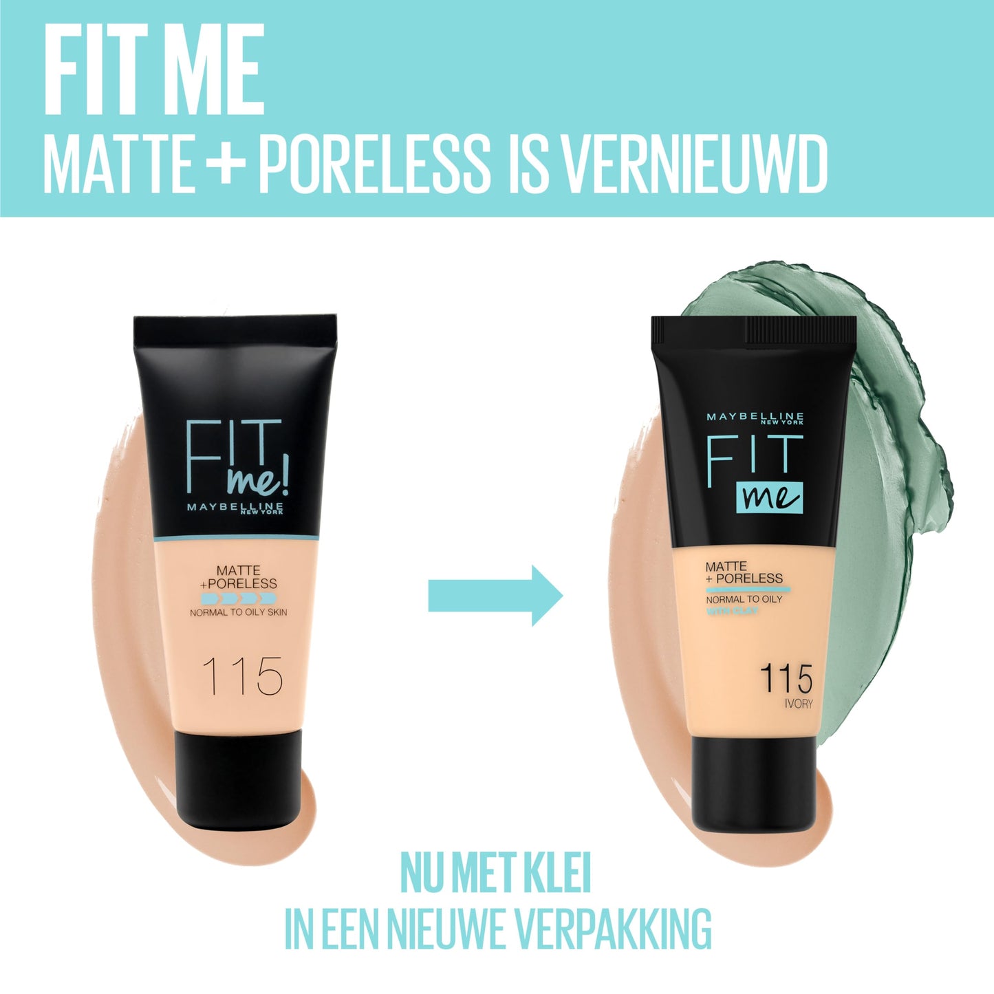 Maybelline Fit Me Matte + Poreless Liquid Oil-Free Foundation Makeup, Mocha, 1 Count (Packaging May Vary)