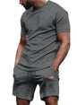 JMIERR Men's 2 Piece Outfit Anti-wrinkle T Shirts and Shorts Summer Beach Vacation Lounge Workout Pajamas Short Sleeve Sets