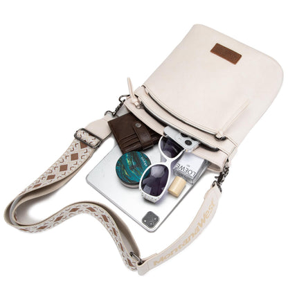 Montana West Multi Zip Pocket Crossbody Bag With Guitar Strap