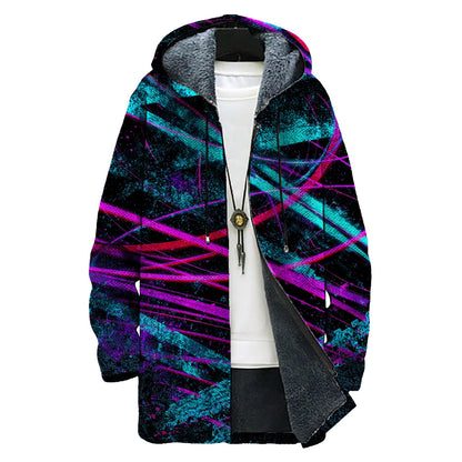 domirica Mens Hooded Cardigan Japanese Art Zip Up Long Sleeve Sweater Hoodie Dragon Print Coat with Pockets