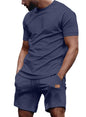 JMIERR Men's 2 Piece Outfit Anti-wrinkle T Shirts and Shorts Summer Beach Vacation Lounge Workout Pajamas Short Sleeve Sets