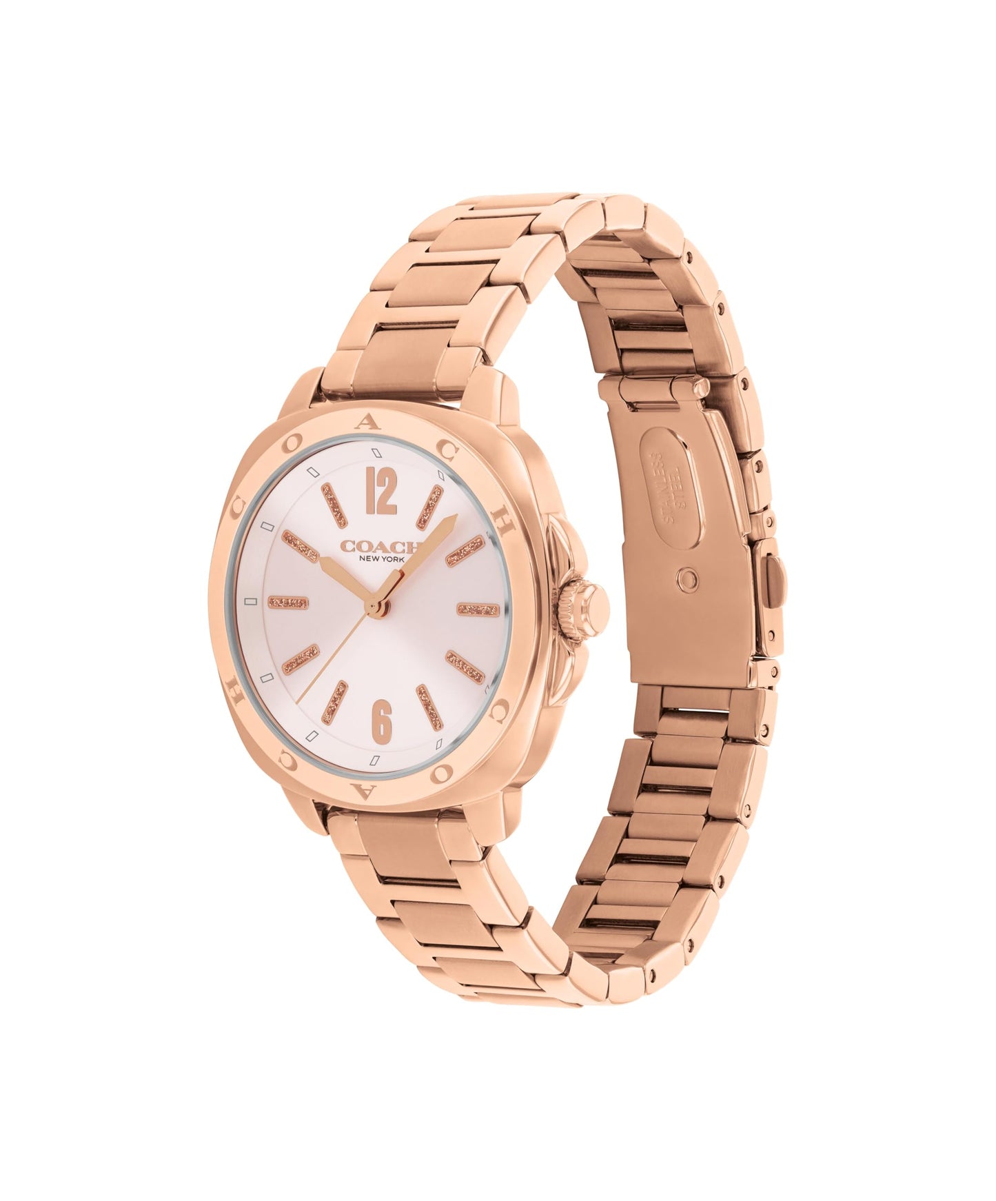 Coach Kitt Women's 3H Quartz Watch – 34 mm Stainless Steel Case – Link Bracelet – Stylish Fashion Accessory, Gift for Her